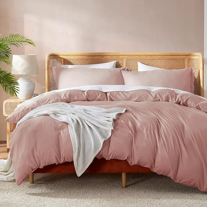 Specialty Nestl Blush Pink Duvet Cover King Size – Soft Double Brushed King Duvet Cover Set 3 Piece with Button Closure 1 Duvet Cover 104×90 inches and 2 Pillow Shams Genuine