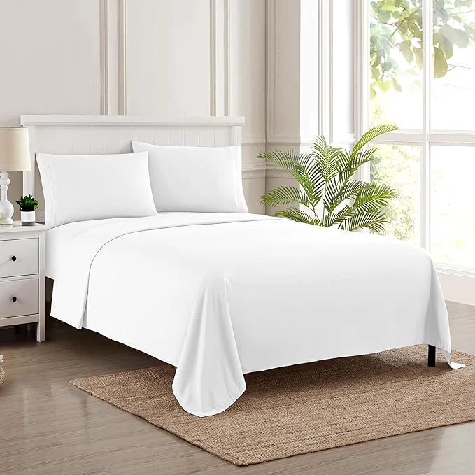 Solid Full Size Sheet Sets – Breathable Luxury Sheets with Full Elastic amp Secure Corner Straps Built In – 1800 Supreme Collection Extra Soft Deep Pocket Bedding Sheet Set EXTRA DEEP pocket – Full White Professional