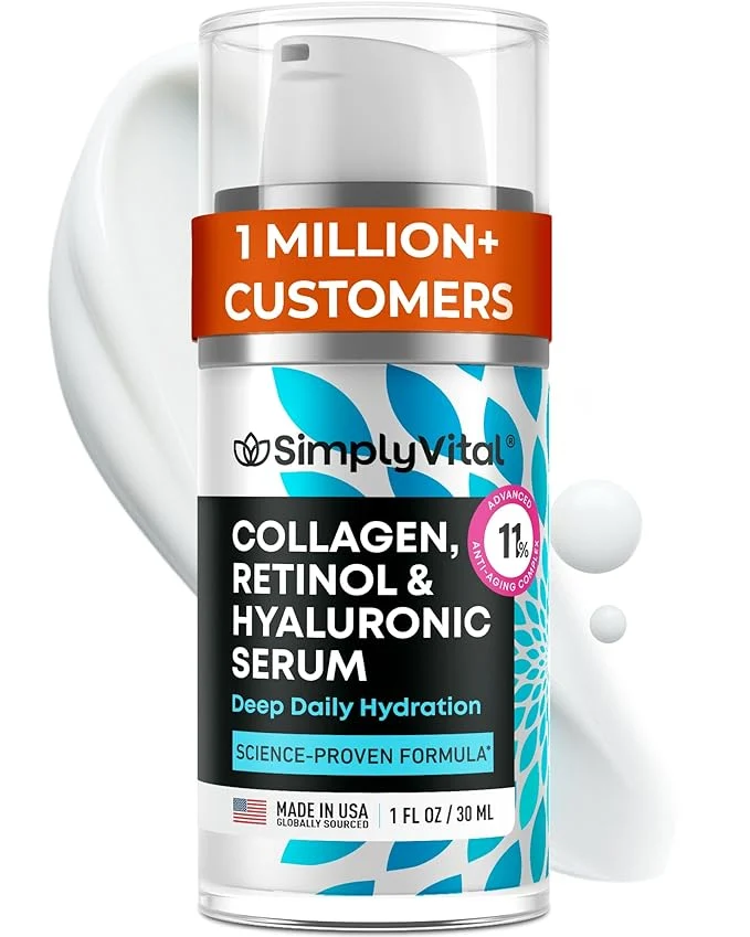 Exclusive SimplyVital Collagen Retinol Hyaluronic Acid Serum Long-Lasting
