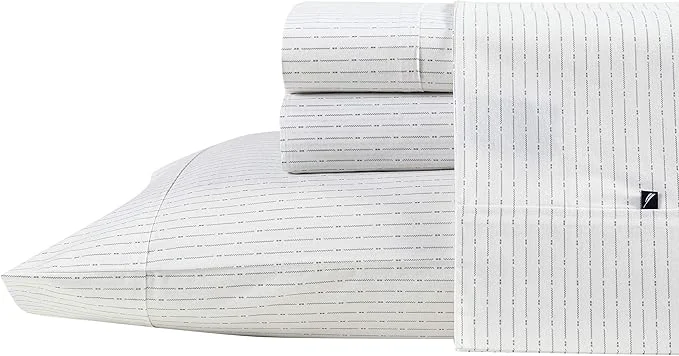 Clean Nautica – Full Sheets Cotton Percale Bedding Set Casual Bedding Set Buoy Line Grey Full Versatile