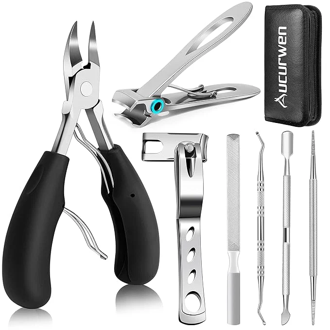 Professional Toenail Clippers for Seniors Thick Toenails Aucurwen Heavy Duty Toe Nail Long-Lasting