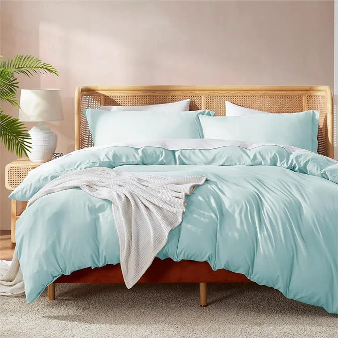 Carefully Designed Nestl Light Blue Duvet Cover King Size – Soft Double Brushed King Duvet Cover Set 3 Piece with Button Closure 1 Duvet Cover 104×90 inches and 2 Pillow Shams Consistent