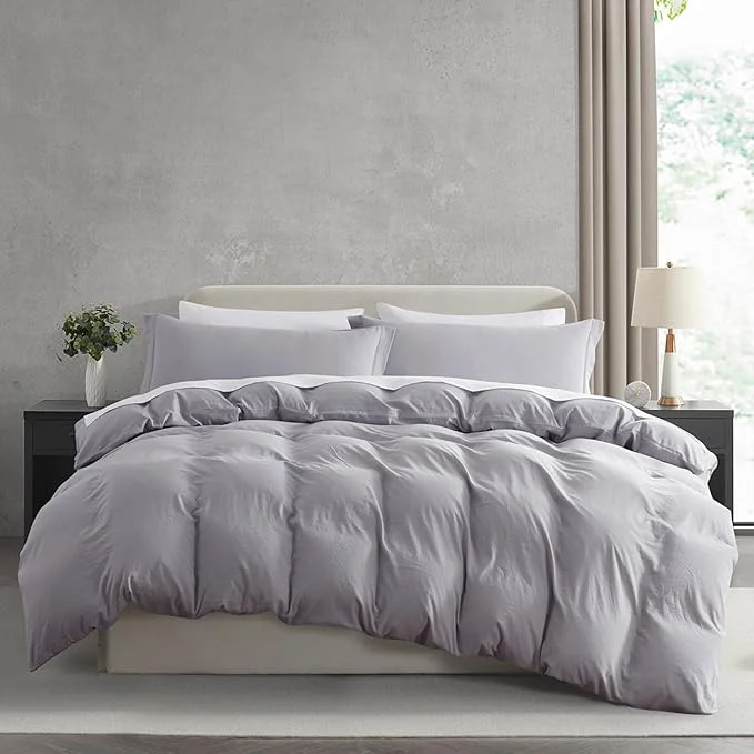 Efficient Nestl Twin Duvet Cover Set – Soft Prewashed Grey Lavender Duvet Cover Twin Twin XL 2 Piece with Zipper Closure 1 Duvet Cover 68×90 inches and 1 Pillow Sham