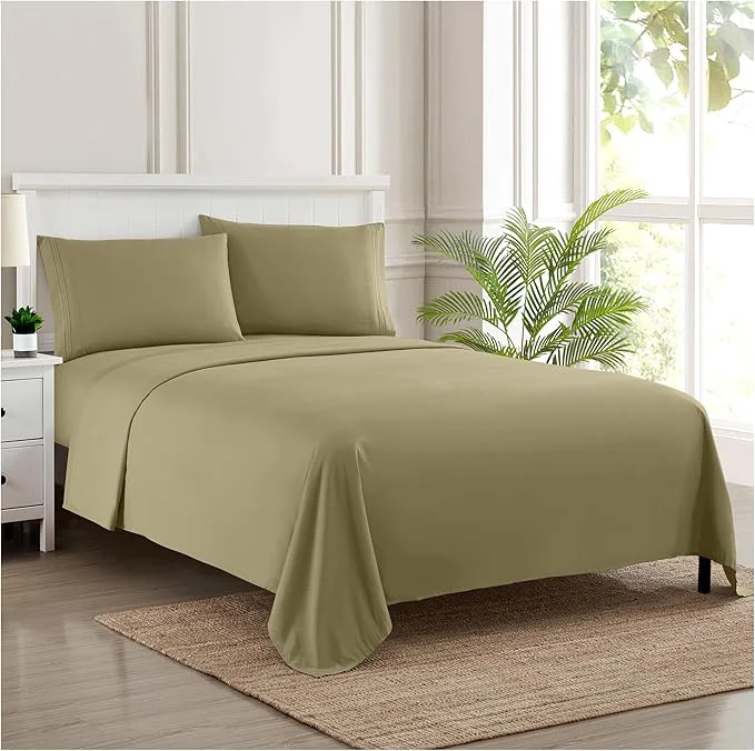 Fine Crafted King Size Sheets – Breathable Luxury Bed Sheets with Full Elastic amp Secure Corner Straps Built In – 1800 Supreme Collection Extra Soft Deep Pocket Bedding Set Sheet Set King Sage Safe