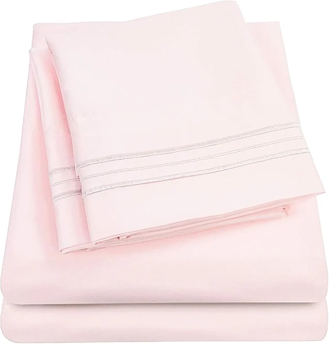Consistent 1500 Supreme Collection Queen Sheet Sets Pale Pink – Luxury Hotel Bed Sheets and Pillowcase Set for Queen Mattress – Extra Soft Elastic Corner Straps Deep Pocket Sheets Queen Pale Pink Carefully Designed