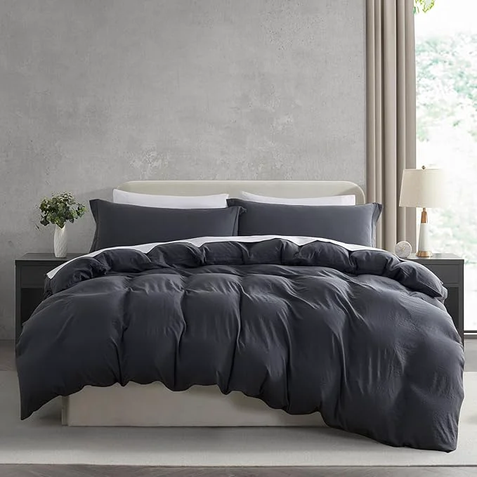 Enhanced Nestl Twin Duvet Cover Set – Soft Prewashed Grey Duvet Cover Twin Twin XL 2 Piece with Zipper Closure 1 Duvet Cover 68×90 inches and 1 Pillow Sham Modern
