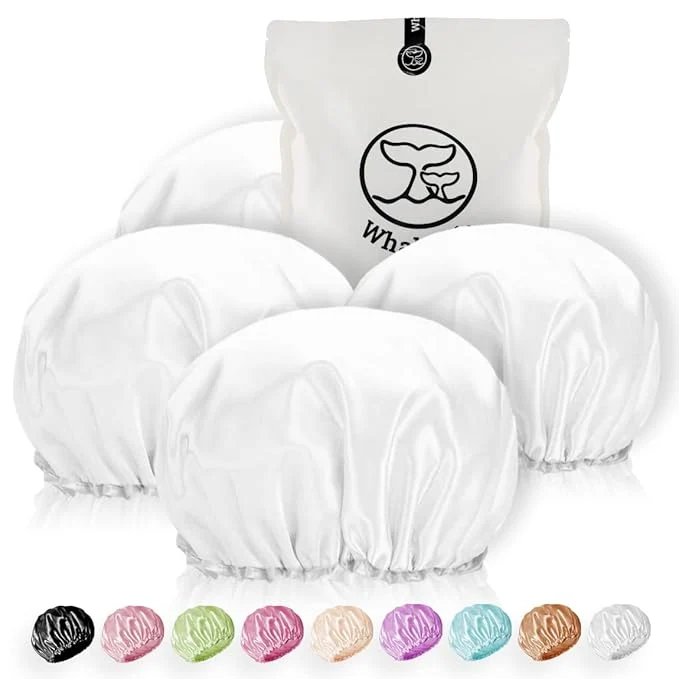 User-Friendly Shower Cap for Women Reusable Extra Large Shower Cap for Men Satin Double Layer Superior