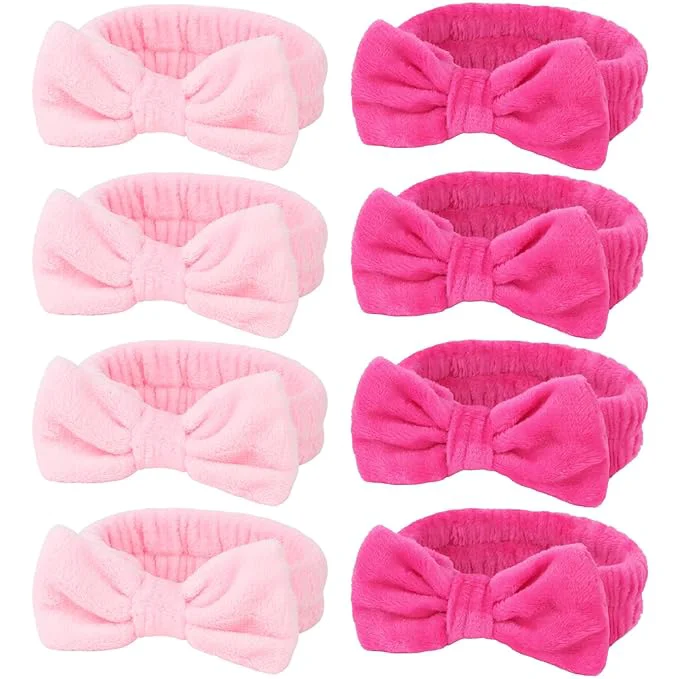 High-Performance Ondder 8 Pcs Pink Spa Headband Microfiber Makeup Face Wash Headbands Optimized