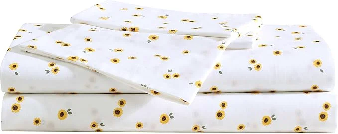 Excellent Eddie Bauer – Sheet Set Cotton Percale Bedding with Matching Pillowcases Crisp amp Breathable 200-Thread Count Classic Comfort Essentials Sunflower Yellow Queen Casual