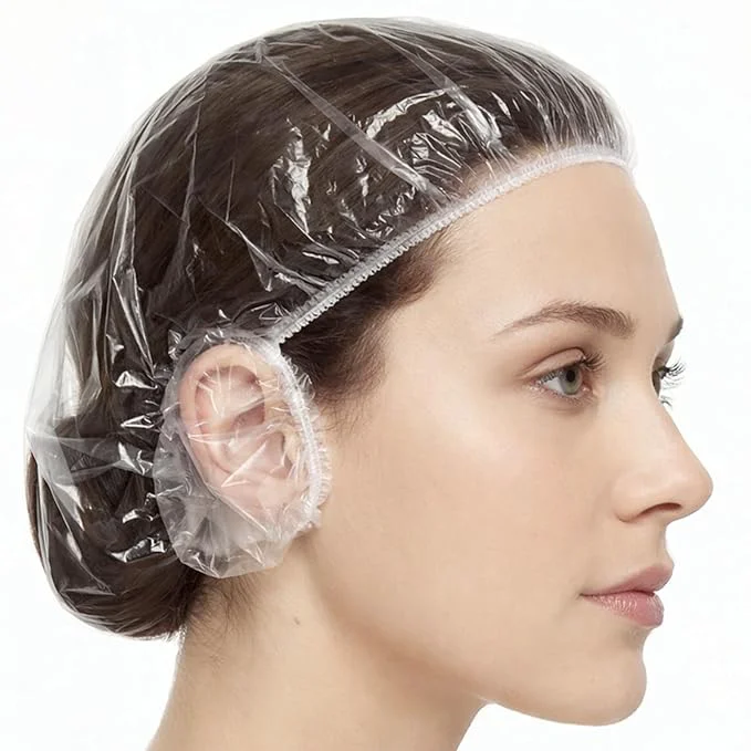 Convenient Qianyu 100 PCS Disposable Shower Caps and 100 PCS Earmuffs Functional