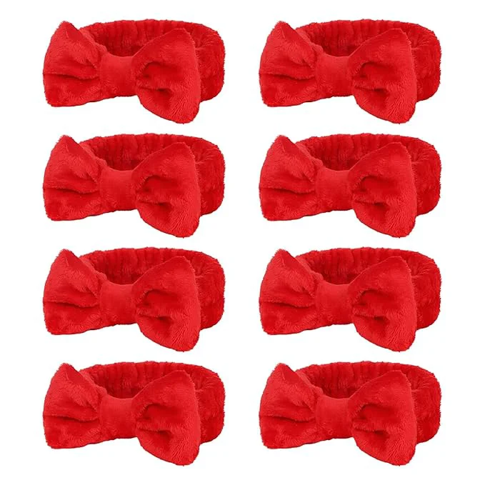 Pure Semato 8 Pcs Red Spa Headband Skincare Headbands Practical