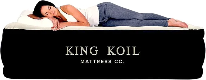 Excellent King Koil Luxury Pillow Top Plush Queen Air Mattress with Built-in High-Speed Pump for Home Camping Guests 20 quot Queen Size Double Airbed Adjustable Blow Up Mattress Waterproof 1-Year Warranty Fashionable