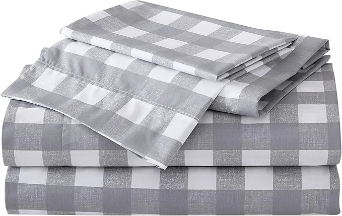 High-Performance Eddie Bauer – King Sheets Cotton Percale Bedding Set Crisp amp Cool Home Decor Lakehouse Plaid King Environmentally Friendly