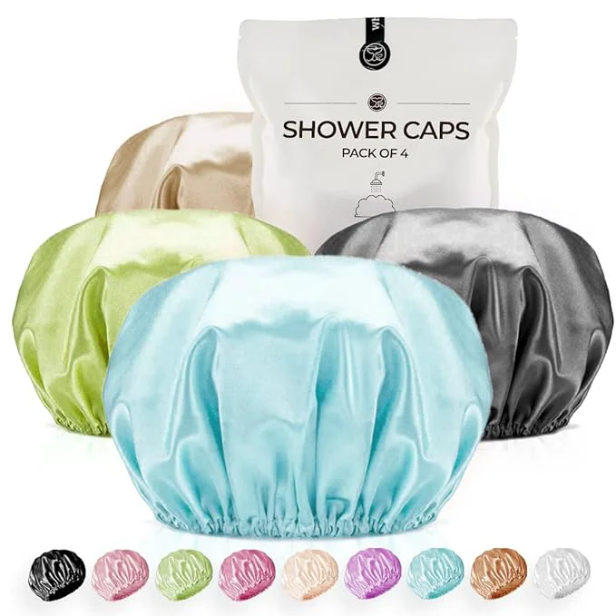 Proven Shower Cap for Women Reusable Extra Large Shower Caps for Men Satin Double High-Grade