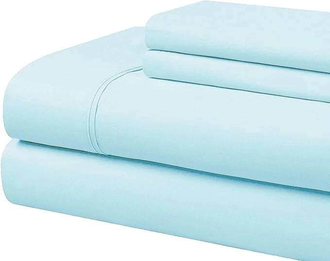 Easy-to-Use Cathay Home Essentials Ultra Soft Hypoallergenic Wrinkle Resistant Double Brushed Microfiber Bedding Sheet Set Aqua Queen Original
