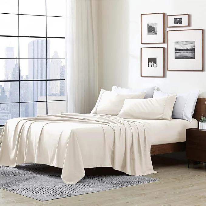Excellent Cathay Home Essentials Ultra Soft Hypoallergenic Wrinkle Resistant Double Brushed Microfiber Bedding Sheet Set Coconut Milk Twin XL Secure