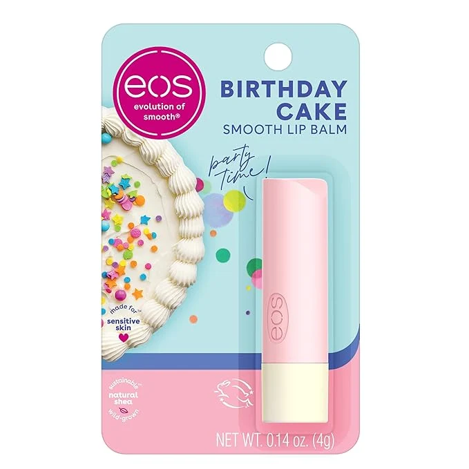 Enhanced eos Natural Shea Lip Balm- Birthday Cake All-Day Moisture Shea Butter Consistent