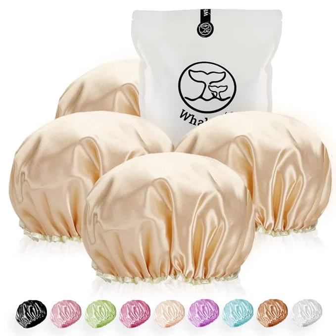 Top-Quality Shower Cap for Women Reusable Extra Large Shower Cap for Men Satin Double Layer High-Grade