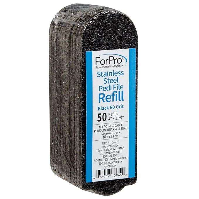 High-End ForPro Professional Collection Stainless Steel Pedi File Refill EZ-Strip Peel Solid