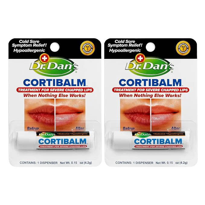 Relaxed Dr. Dan’s Cortibalm- 2 Pack- for Severe Chapped Lips and Cold Sore Relief Powerful