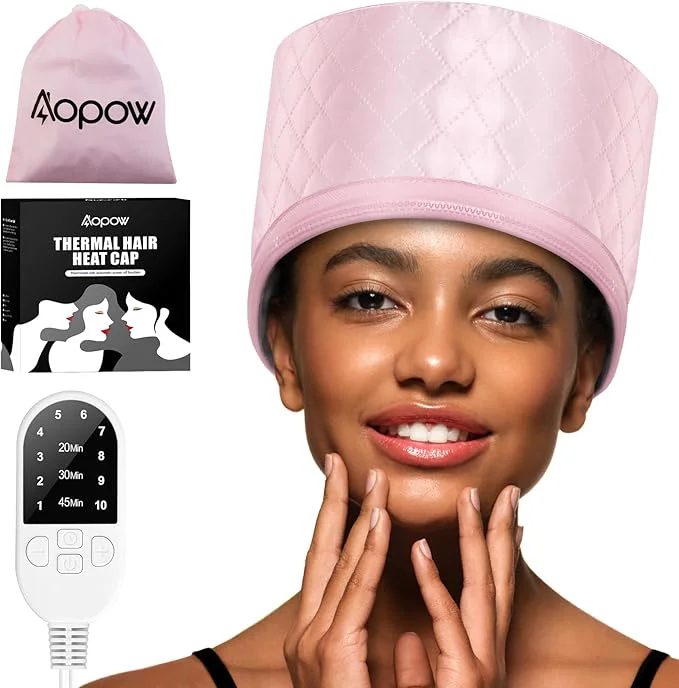Certified Heat Cap for Deep Conditioning 10-Level Heats Up Quickly 3 Time Settings Hair High-Quality