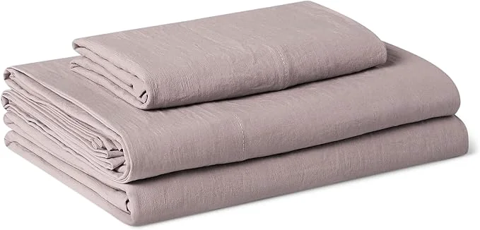 Carefully Designed Amazon Basics Twin Bed Sheet 3-Piece Bedding Set Double Brushed Microfiber Ultra Soft Easy Care Purple Smooth