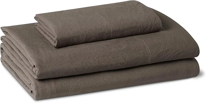Smart Amazon Basics Twin Bed Sheet 3-Piece Bedding Set Double Brushed Microfiber Ultra Soft Easy Care Brown Crafted