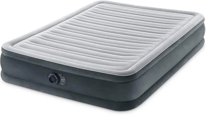 Sustainable Intex Mid-Rise Air Mattress Bed with Built-in Pump Dura-Beam Deluxe Comfort Plush Full – Portable Luxury Travel Airbed for Adults Camping Guests Official