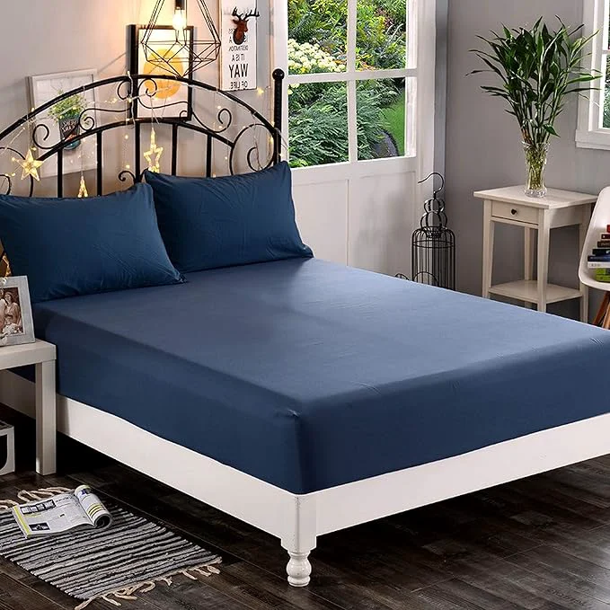 Breathable Elegant Comfort 1500 Premium Hotel Quality 1-Piece Fitted Sheet Softest Quality Microfiber – Deep Pocket up to 16 inch Wrinkle and Fade Resistant California King Navy Blue Innovative