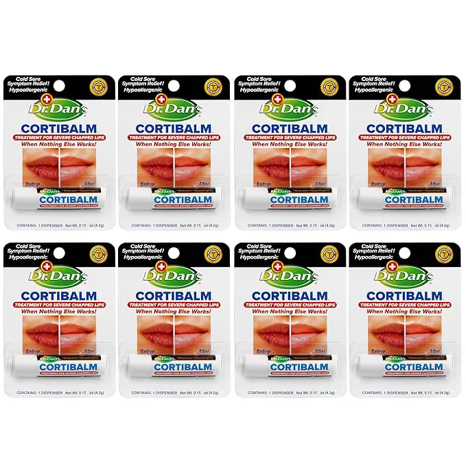 Verified Dr. Dan’s Cortibalm -8 pack-for Dry Cracked Lips Professional