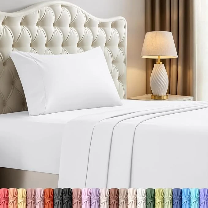 Smooth Utopia Bedding Twin Sheet Set – 3 Piece Bed Sheets for Twin Size Bed Soft and Breathable Microfiber Includes 1 Fitted Sheet 1 Flat Sheet and 1 Pillowcase White Verified