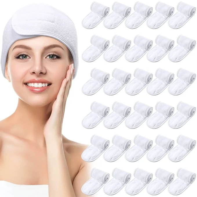 Stylish Hoteam 30 Pack Spa Headband Facial Esthetician Hair Wrap Smooth