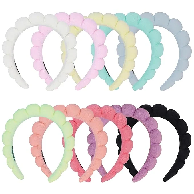 Pure 10 Pcs Spa Headband Bulk for Women Makeup Headband for Washing Face Recyclable