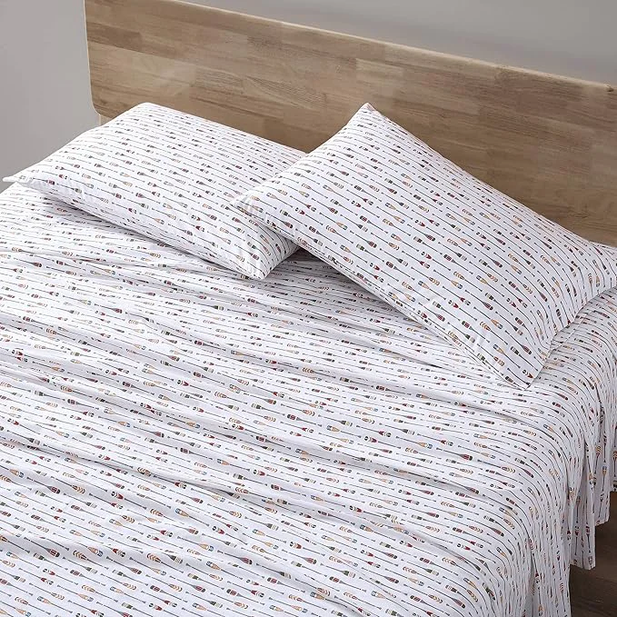 Trendy Eddie Bauer – Twin Sheet Set Cotton Percale Bed Sheets Crisp amp Cool I Dorm Essentials Canoe Lake Paddle White Twin Practical