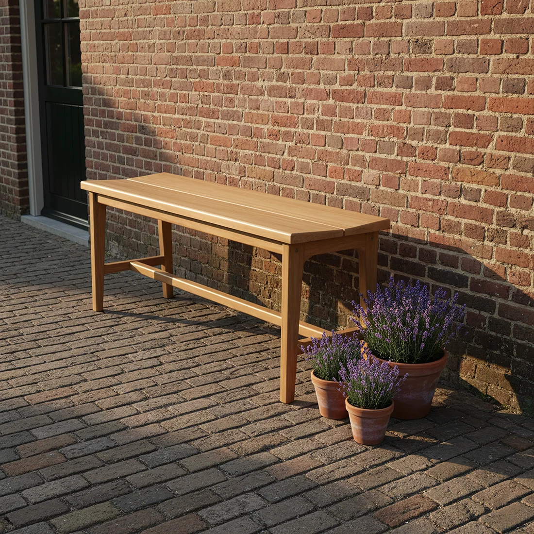 Solid Teak bench 120 cm Refined