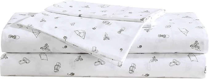 Stylish Eddie Bauer – Sheet Set Luxurious Cotton Percale Bedding with Matching Pillowcases Crisp amp Cool Fully Elasticized Camp Green Full World-Class