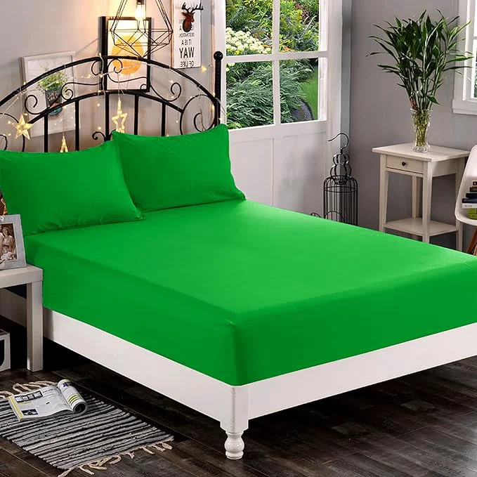Secure Elegant Comfort 1500 Premium Hotel Quality 1-Piece Fitted Sheet Softest Quality Microfiber-Deep Pocket up to 16 inch Wrinkle and Fade Resistant California King Emerald Green Reusable