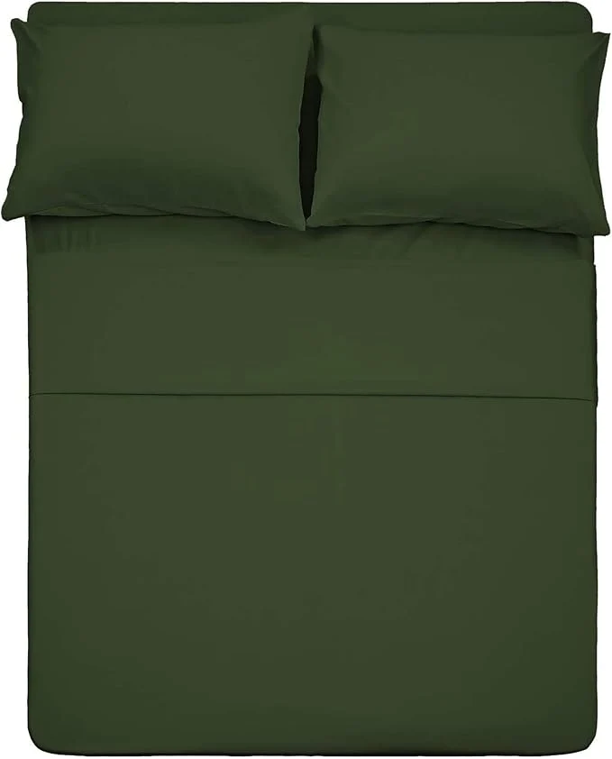 Quality Season 4 Piece Bed Sheet Set Full Size Olive Green 1 Flat Sheet 1 Fitted Sheet and 2 Pillow Cases Brushed Microfiber 1800 Luxury Bedding Deep Pockets Extra Soft amp Fade Resistant High-End