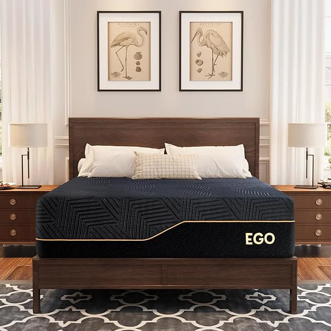 Stylish EGOHOME 14 inch Firm King Mattress Memory Foam Mattress with Cooling Cover Bed in a Box CertiPUR-US Breathable and Supportive Made in USA 76 39 39 x80 39 39 x14 39 39 Black Fine Crafted