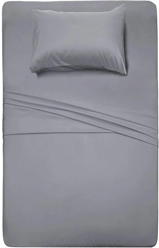 Superior Twin Size Sheet Set – 3 Piece Set Silver Gray Brushed Microfiber 1800 Luxury Bedding Hypoallergenic Soft amp Fade Resistant High-End