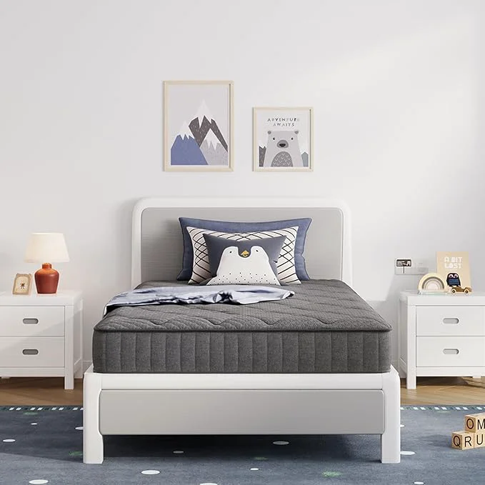 Certified Avenco Twin Mattress 6 Inch Twin Size Mattress in a Box for Kids Medium Firm Hybrid Mattresses with Bonnell Spring and Gel Memory Foam for Cool Night Sleep amp Pressure Relief CertiPUR-US Advanced