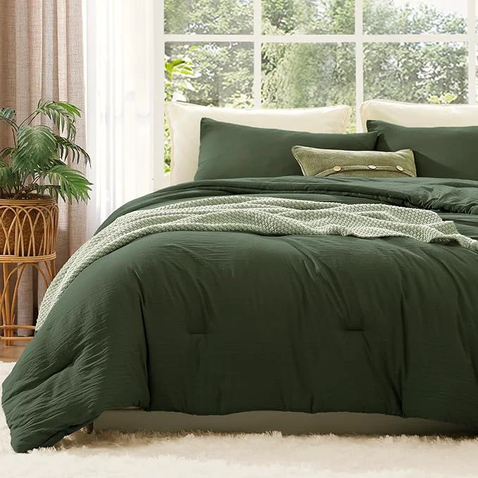 Breathable WRENSONGE Full Size Comforter Sets – 3 Pieces Deep Forest Comforter Prewashed Soft Lightweight for All Seasons Fluffy Down Comforter Full Size with 2 Pillow Shams Carefully Designed
