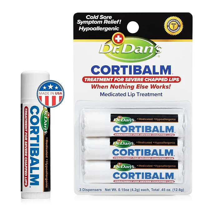 Convenient Dr. Dan’s Cortibalm -3 Pack -for Dry Cracked Lips Elegant
