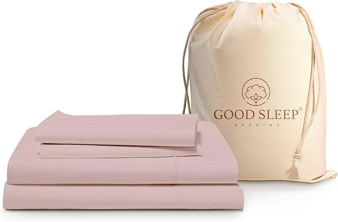 Casual Good Sleep Bedding Twin XL Bed Sheets – Egyptian Cotton Twin XL Sheets 4 Pc XL Twin Sheet Sets Luxury Sateen Weave Soft Bed Sheets Twin XL 16 quot Deep Pocket Bedsheets – Blush Durable