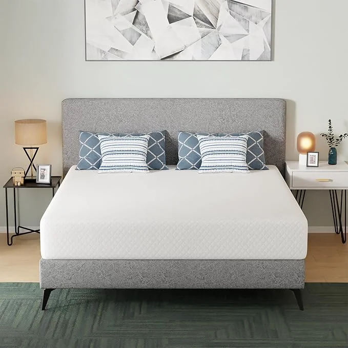 Sustainable FDW 12 Inch King Mattress Medium Firm Gel Memory Foam Mattress White Bed in a Box CertiPUR-US Pressure Relief Cooling Ventilated Foam Washable Removable Cover Effective