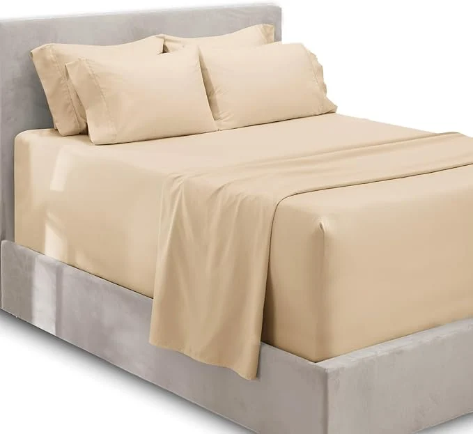 Carefully Designed Hearth amp Harbor Extra Deep Pocket Sheets – Fits Mattress 18-24 Inches Deep – Extra Deep Pocket Full Size Sets – 6 Piece Full Size – Full – Cream Eco-Friendly