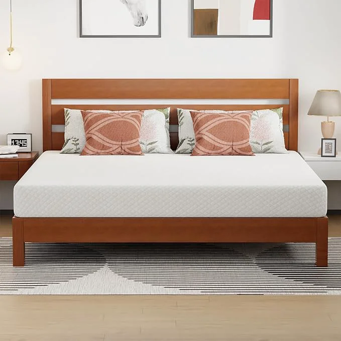 Functional FDW 8 Inch King Mattress Medium Firm Gel Memory Foam Mattress White Bed in a Box CertiPUR-US Pressure Relief Cooling Ventilated Foam Washable Removable Cover Pure