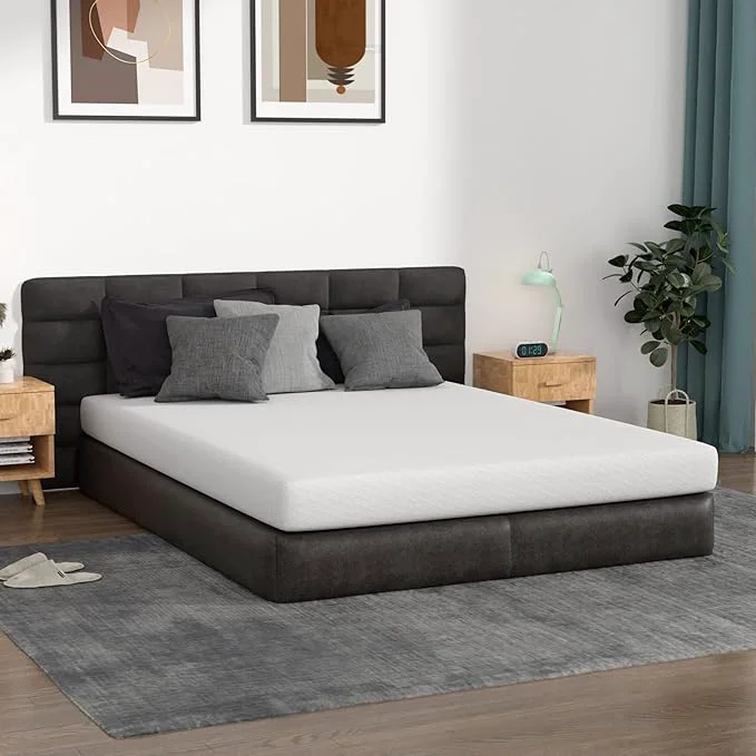 Superior FDW 5 Inch King Mattress Medium Firm Gel Memory Foam Mattress White Bed in a Box CertiPUR-US Pressure Relief Cooling Ventilated Foam Washable Removable Cover Casual