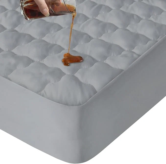 Secure Twin Extra Long XL Mattress Protector Pad Waterproof Quilted Breathable amp Cooling Twin XL Mattress Cover Fitted for College Dorm Room Essentials with Deep Pocket Up to 14 quot Gray Enhanced