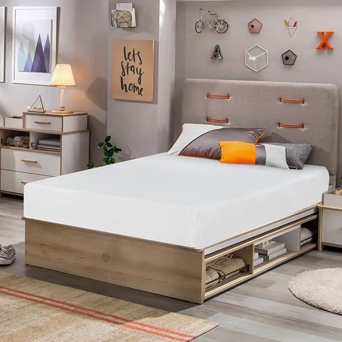 Smooth FDW 8 Inch Twin Mattress Medium Firm Gel Memory Foam Mattress White Bed in a Box CertiPUR-US Pressure Relief Cooling Ventilated Foam Washable Removable Cover Lightweight